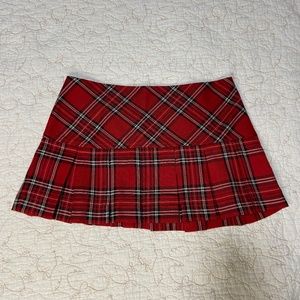 Wet Seal y2k women's red plaid pleated mini skirt size xs
